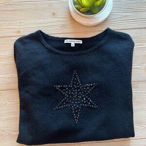 The Cashmere Project 100% Cashmere Black Sweater – Beaded Star Embellished, Size